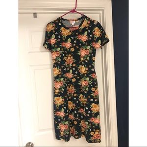 LuLaRoe Marly Dress XS (Navy background)